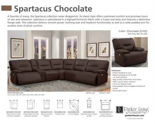 Spartacus Power Reclining Sectional W/Power Headrest